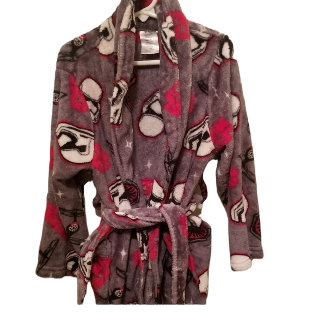 Star Wars Robe Loungewear Boys Size 6/7 Gray Red